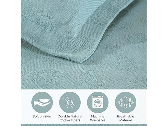 Superior Cotton Paisley Decorative Bedspread Quit Coverlet Set