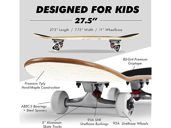 Magneto Wood Skateboard 27.5inx7.75in Youth