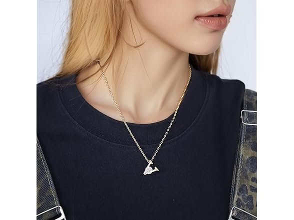 JHWYSPA 14K Gold Plated Initial Necklace