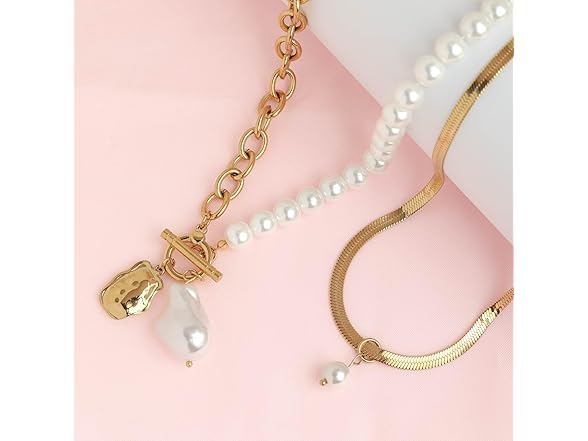 ADORANCE Gold Pearl Necklace