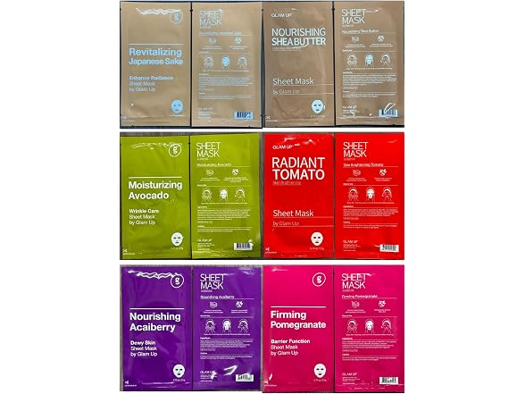 GLAM UP Premium Facial Sheet Mask 12 Com