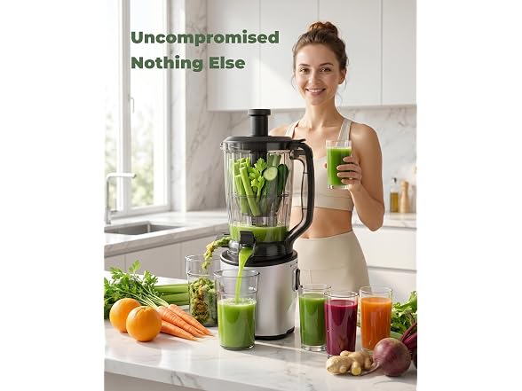 Cold Press Juicer Machine, 6.5" Wide Chute Masticating Juicer