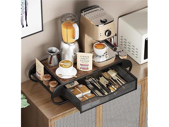Coffee Pod Organizer Drawer with Wood Top