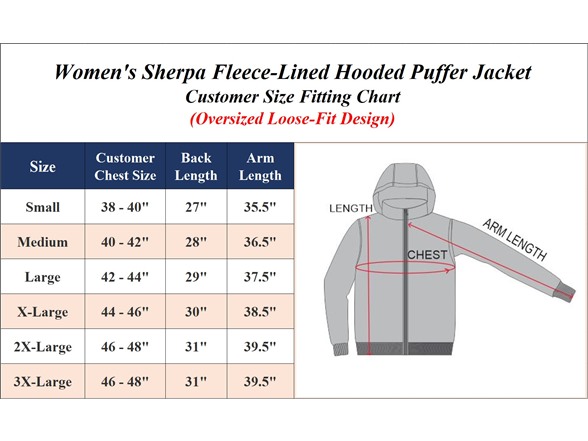 Womens Fleece-Lined Hooded Puffer Jacket