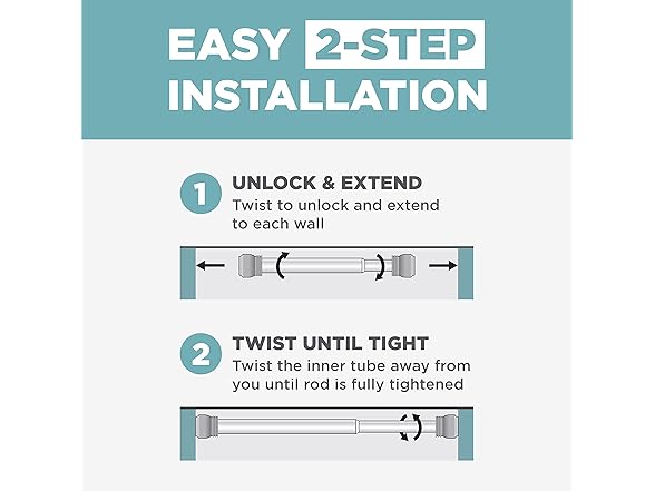 Zenna Home NeverRust Adjustable Rod