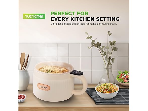 NutriChef 1.6 QT Portable Electric Rice Cooker