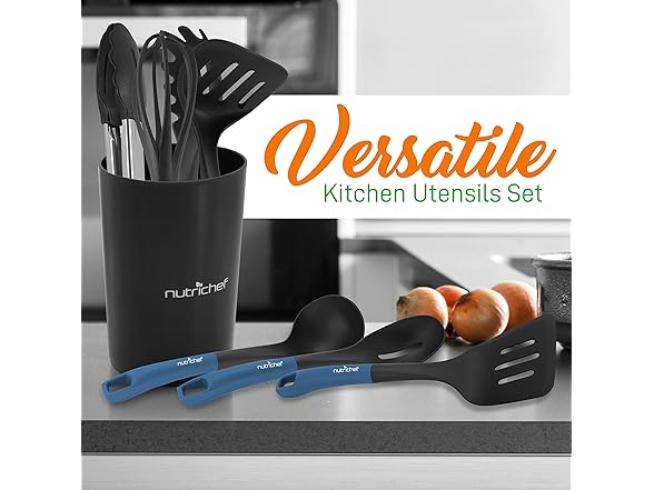 NutriChef 10-Piece Kitchen Cooking Utensils Set 