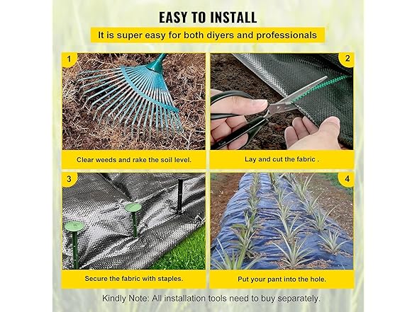VEVOR Garden Weed Barrier Fabric