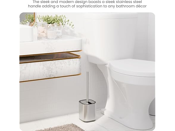Home Zone Living Toilet Brush with Automatic Lid