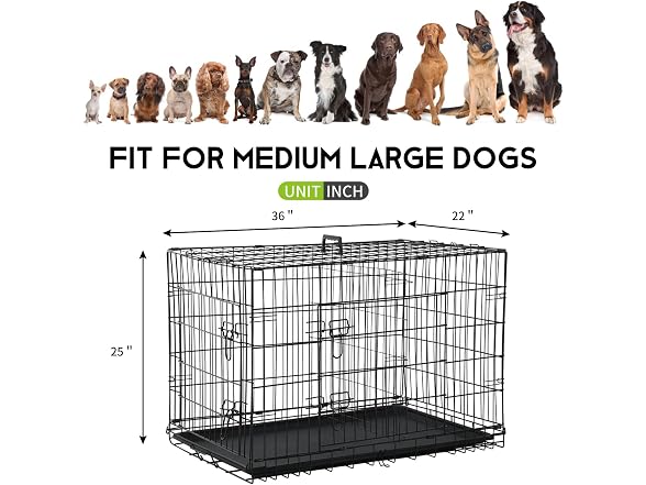 36 inch Large Dog Cage - Pet Cage Double-Door
