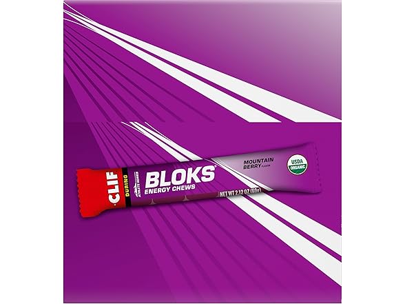18CT CLIF BLOKS - Mountain Berry Flavor - Energy Chews