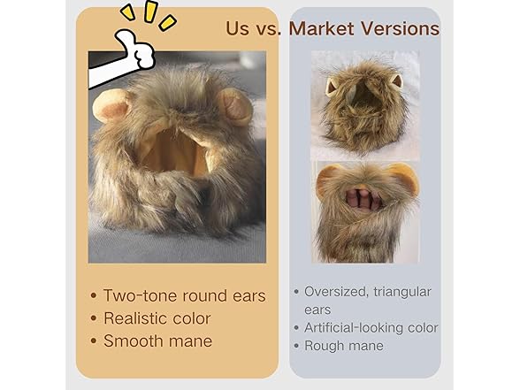 Urnat Lion Mane Cat Wig