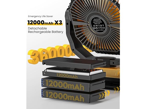 Korbot 36000mAh Portable Camping Fan