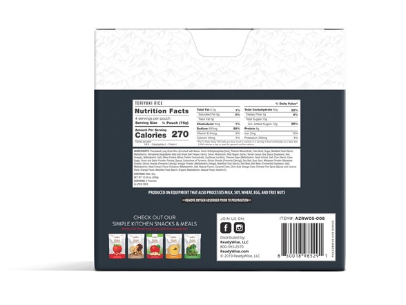 ReadyWise 20 Serving Box Teriyaki Rice