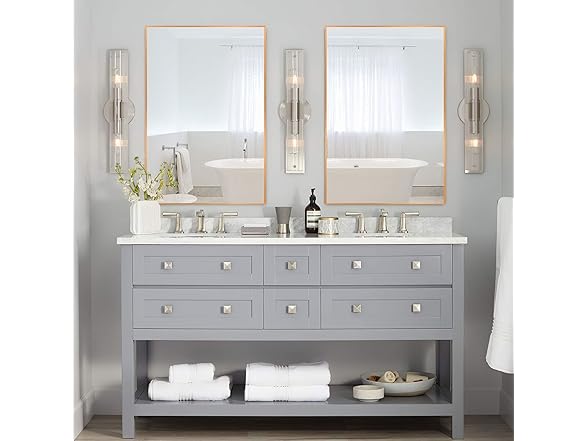 NeuType Wall-Mounted Mirror,Gold 36"x24"