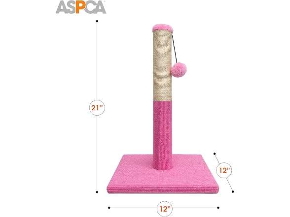 ASPCA Cat Scratching Post for Indoor Cats- Pink
