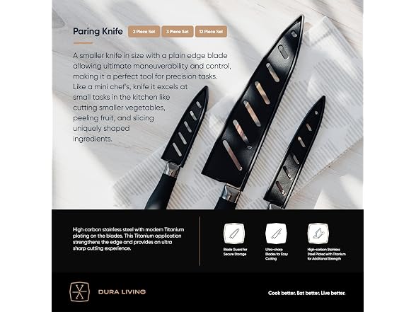 DuraLiving Titan 3.5" Paring Knife W/ Sheath