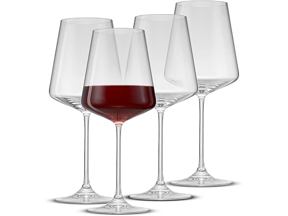 JoyJolt Sidney Red Wine Glasses Set of 4