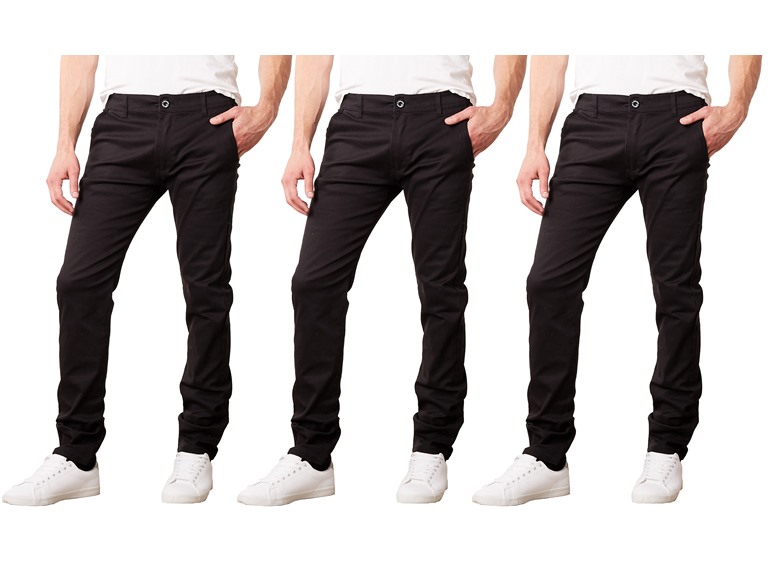 GBH WC-----(3Pack) - J/MSTP-8500 / BK-BK-BK / 30 30 2 & 3Pk Mens Flex Stretch Twill Pants Black x3