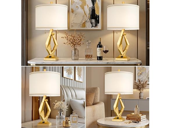 ROTTOGOON 24.5" Gold Lamps Set of 2