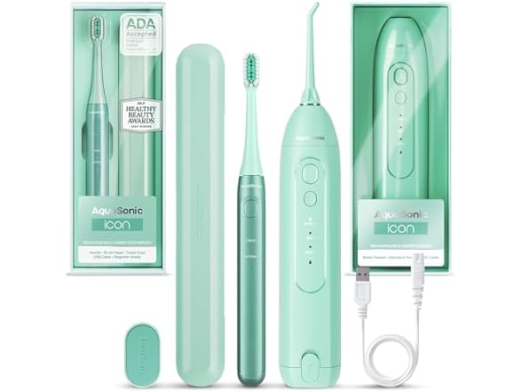 AquaSonic Icon Toothbrush Flosser Mint - Gallery 2