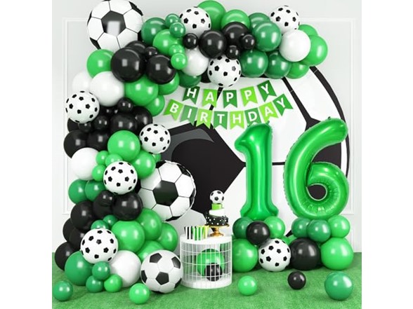 16th Birthday Soccer Balloon Garland Kit