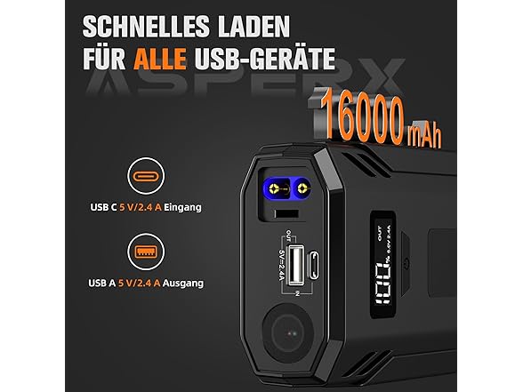 ASPERX Car Jump Starter, 4000A