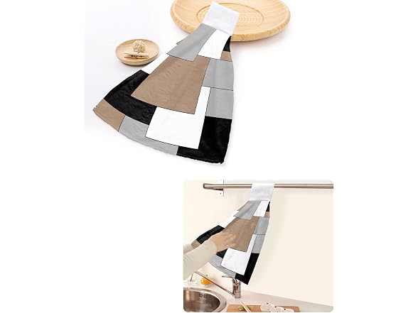 Color Block Hanging Hand Towels Kitchen
