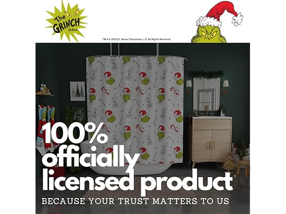 Franco Grinch Holiday Christmas Shower Curtain