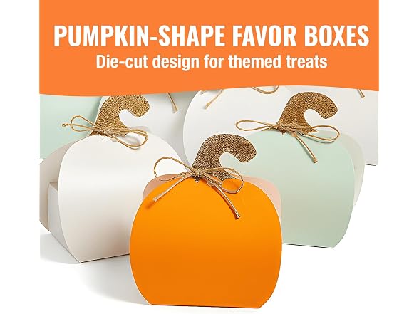 Fun Express Assorted Colors Pumpkin Favor Boxes