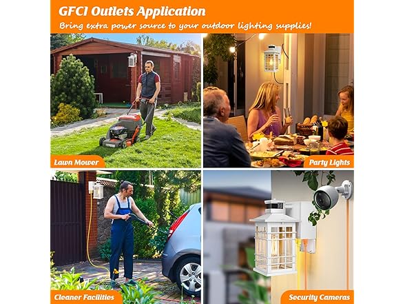 Kondras Porch Light with GFCI Outlets Built-in, Motion Sensor Dusk to Dawn