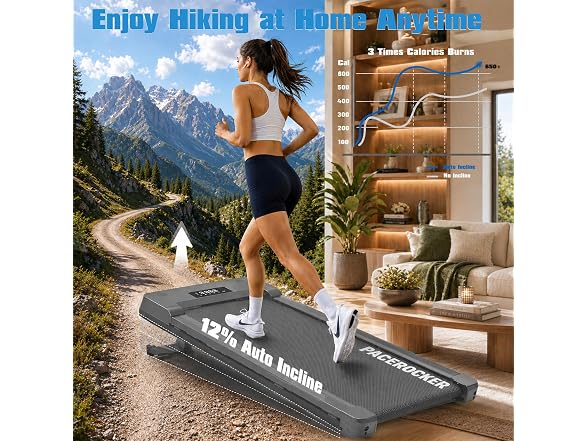 PACEROCKER Auto Incline Treadmill