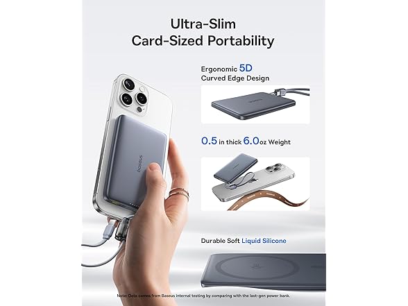 Baseus Picogo Qi2 .5" Ultra Slim Power Bank | 10K mAh 15W