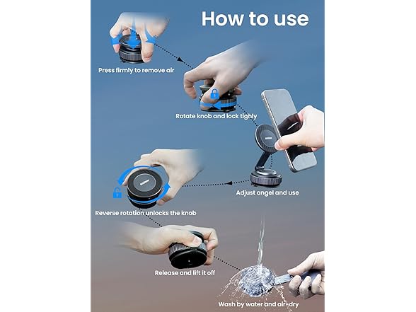 BEEGROW Folding Magnetic Car Phone Holder