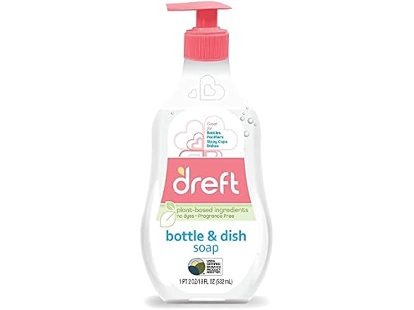Dreft Dish Soap, Plant Based, Fragrance Free