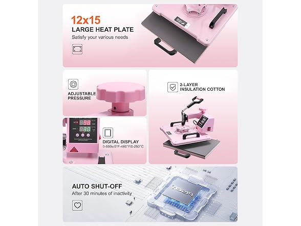 Heat Press Machine 5 in 1 Combo T-Shirt Printing Machine