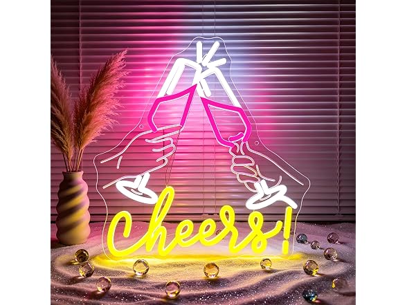 Whfobfe Cheers Neon Sign for Wall