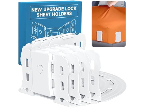 Bed Sheet Holders for Corners, White