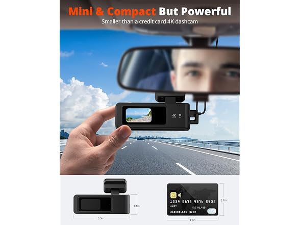 KUTYUUT Kingslim 4K Dash Cam Front and Rear with 64GB SD Card
