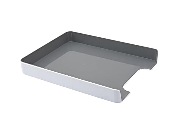 Fusion Letter Tray, 1 3/4" H x 10" W x 12 3/4" D, White/Gray