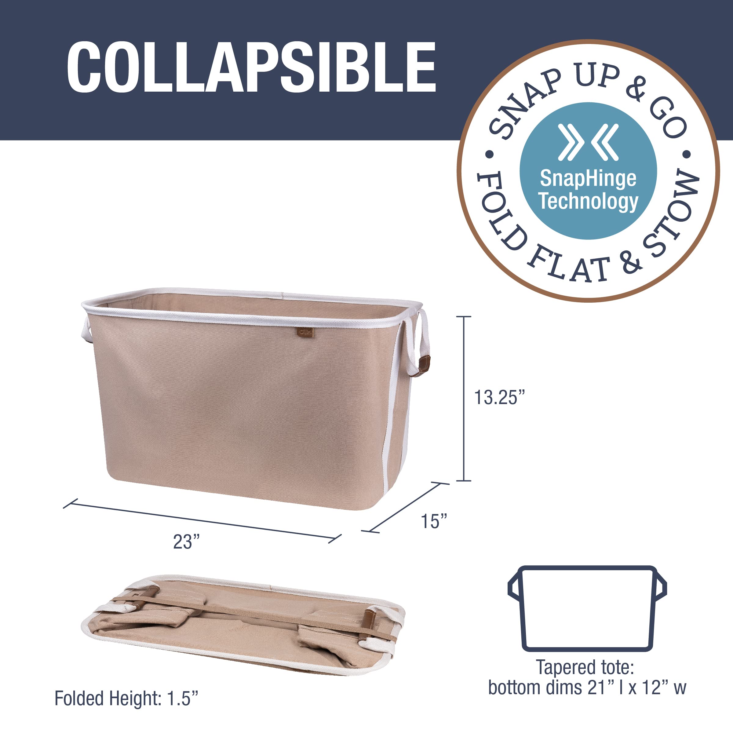 CleverMade Collapsible Laundry Basket 2-Pack - Gallery 7