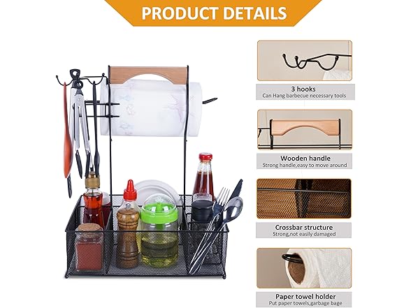 Grill Caddy with Paper Towel Holder