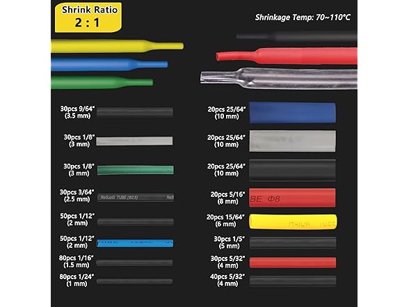 Heat Shrink Kit 580Pcs+300W Gun Blue