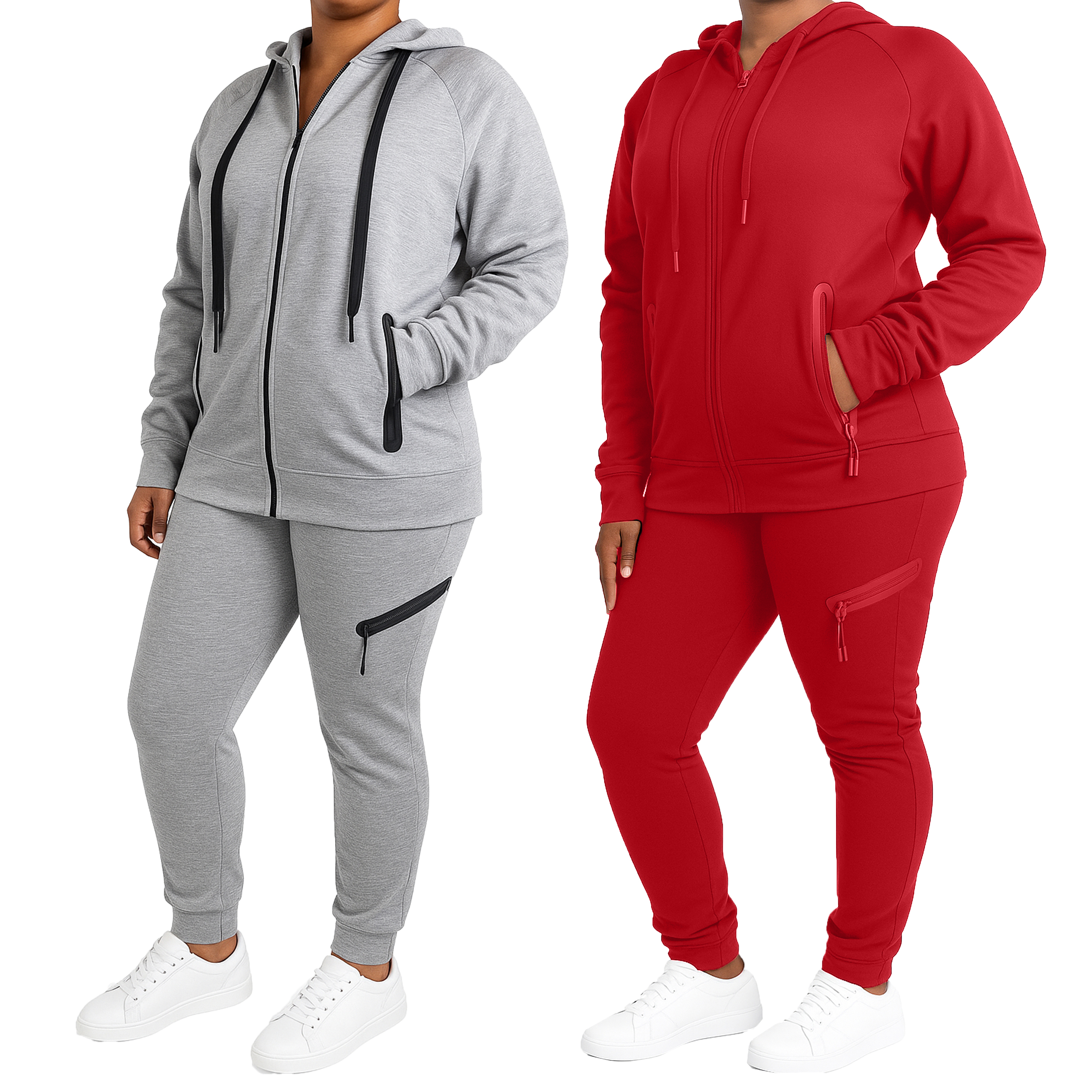 Women's Tech Fleece Hoodie & Jogger Set - Gallery 34