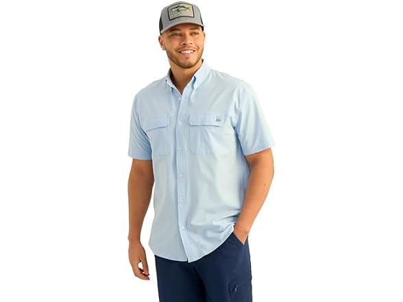 HUK Men's Next Level Button Down Shirt (Small)