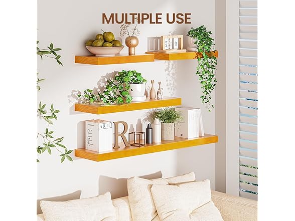 Pine Floating Wall Shelves