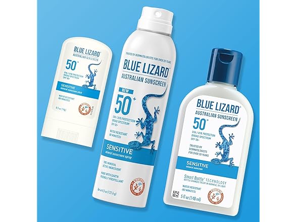 Blue Lizard Spf#50+ Sensitive Stick Australian Sunscreen 0.5 Ounce
