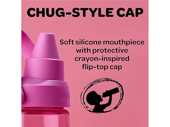 CamelBak Crayola Chug Bottle, 25oz, Pink Flamingo