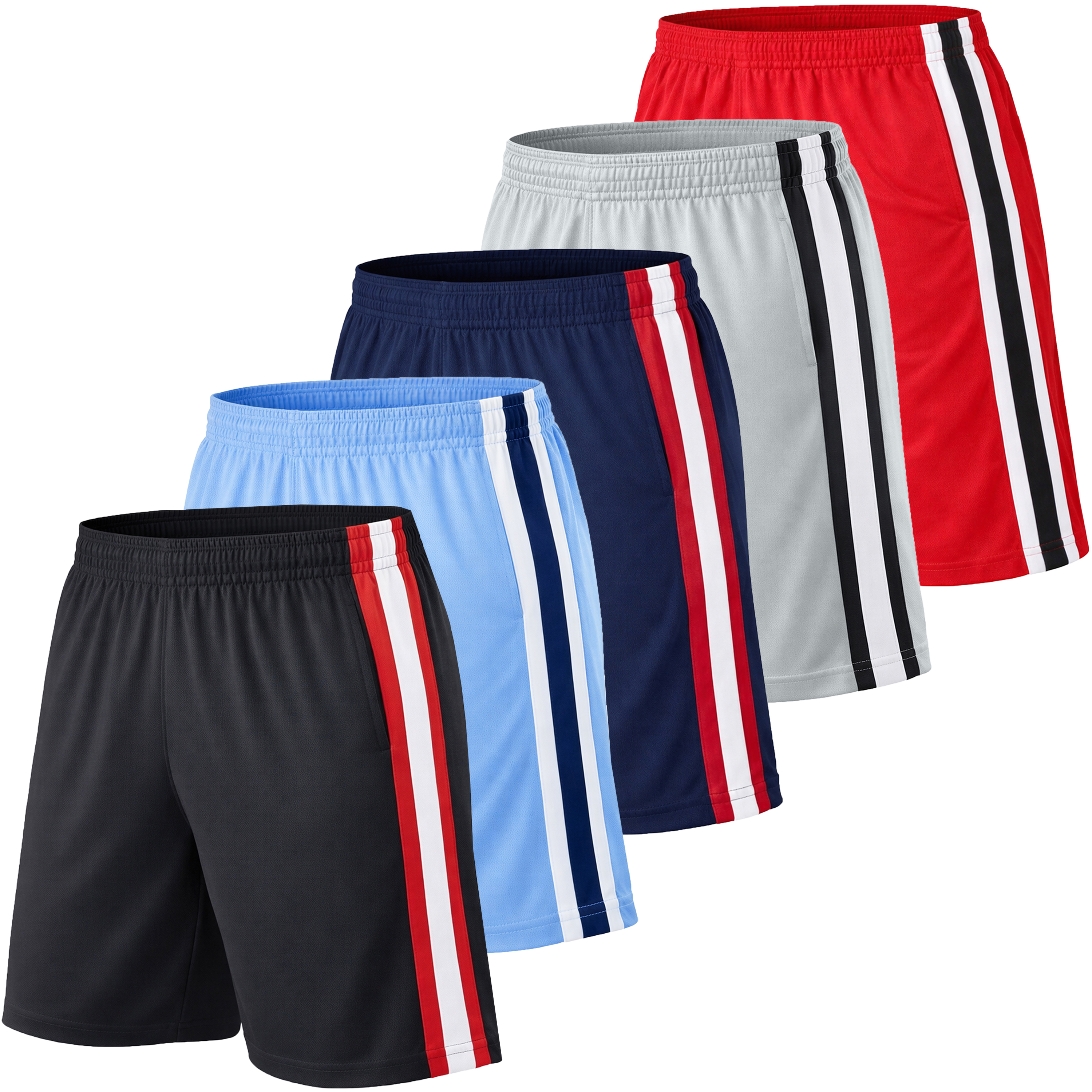3Pk Mens Performance Mesh Shorts - Gallery 10