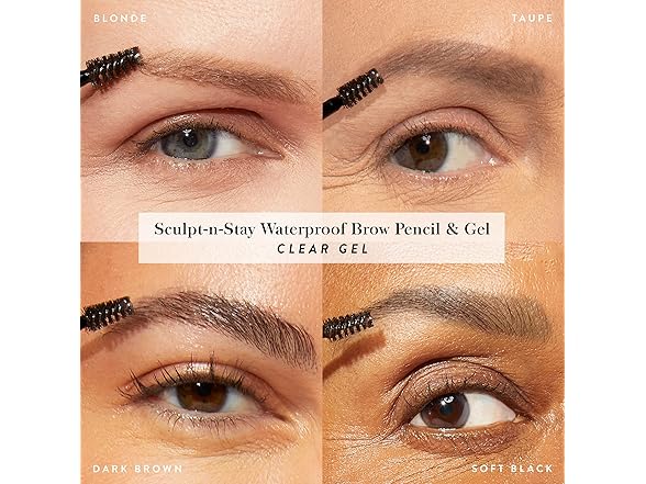 LAURA GELLER NEW YORK Sculpt-n-Stay Waterproof Brow Pencil & Gel- Taupe